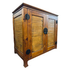 Oriental James Mont Style Koa & Stick Rattan Stereo Cabinet