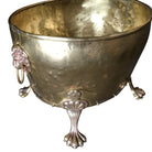Art Nouveau Brass Fireplace Tool Set, Screen, Andiron, and Log Bucket Set