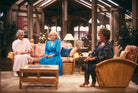 Restored "Golden Girls" Art Deco Rattan "Fan Arm" Three-Seat Sofa