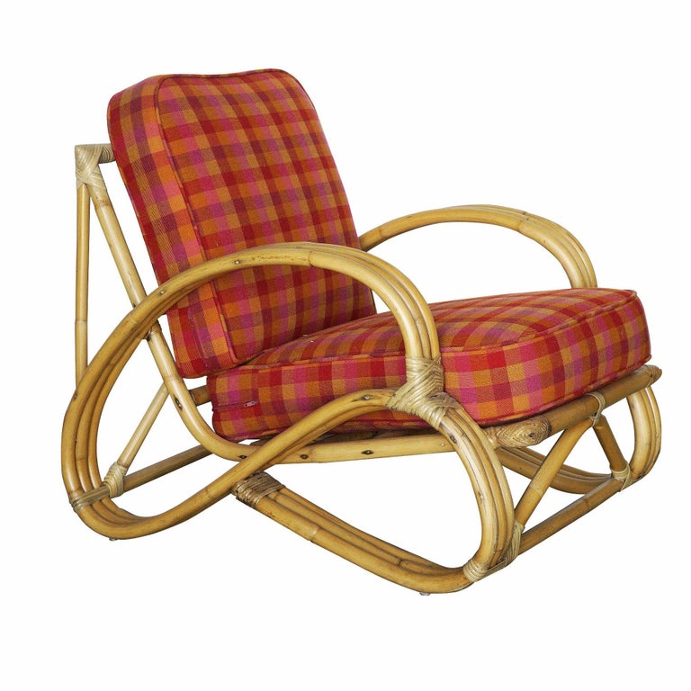 Restored Three-Strand "S-Arm" Rattan Living Room Set