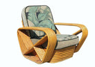 Restored Paul Frankl Style 6 strand Rattan Sofa & Lounge Chair Set