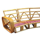 Restored 4-Strand Square Pretzel Rattan Corner Sectional Sofa for Six by Ritts