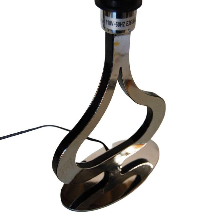 Postmodern Chrome Tear Drop Shaped Table Lamp