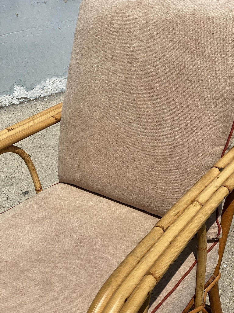 Restored "1949er" Rattan 3-Strand Lounge Chair by Heywood Wakefield