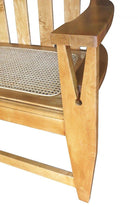 Blonde Wood Sofa with Clothespin Shaped Accents In The Style of Stickley