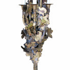 Tom Greene Style Brutalist Torch-Cut Brass Torchiere Floor Lamp