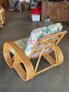 Restored Mid Century 5-Strand Reverse Pretzel Rattan Lounge Chair