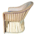 Set of Four Pencil Reed Rattan Armchair, Restored, 1970s