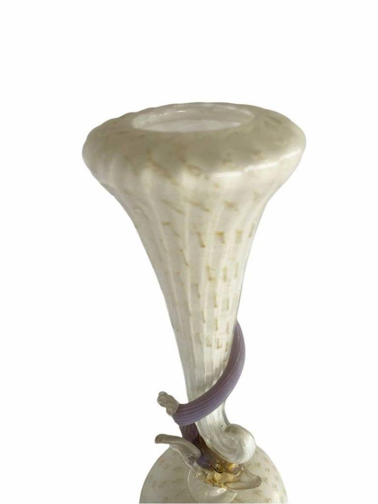 Mid-Century Venetian Murano Glass Dolphin Vase By Salviati