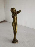 Bronze Letter Wax Seal Stamp Featuring Nude Bathing Women Art Nouveau
