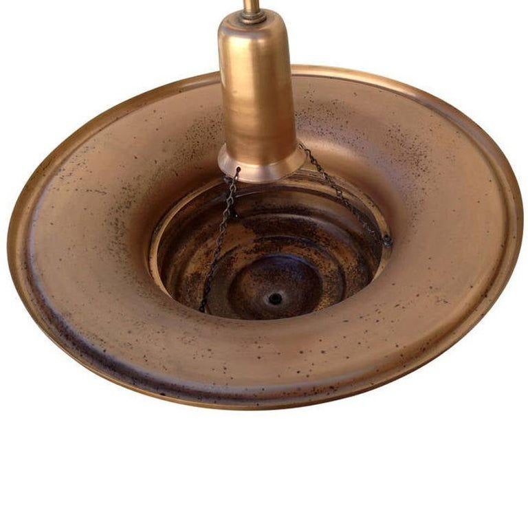 Streamline Machine Age Copper Tiered Disk Saucer Ceiling Hanging Pendant