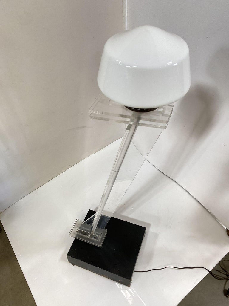 Mid Century Clear Lucite Sculptural Floor Lamp