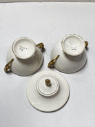 1910's Italian Ivory and Gold Sugar Holders/ Bowls with Lid