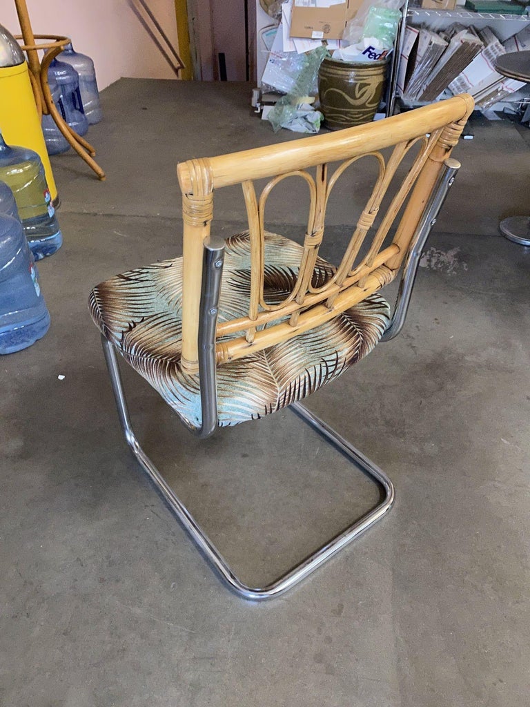 Rare Restored Marcel Breuer Rattan Back Chrome "cesca" Chairs By Virco, Set of 4