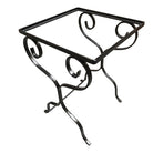Midcentury Scrolling Iron Patio Nesting Side Tables with Glass Tops, Pair
