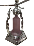 Frankart Era Art Deco Style Chrome Figural Lamp w/ Vivian Glass Shade