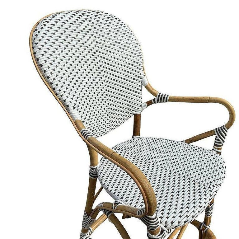 Set of 5 Danish Bistro "Isabell" Rattan Barstools w/ Woven Seat & Back by Sika D
