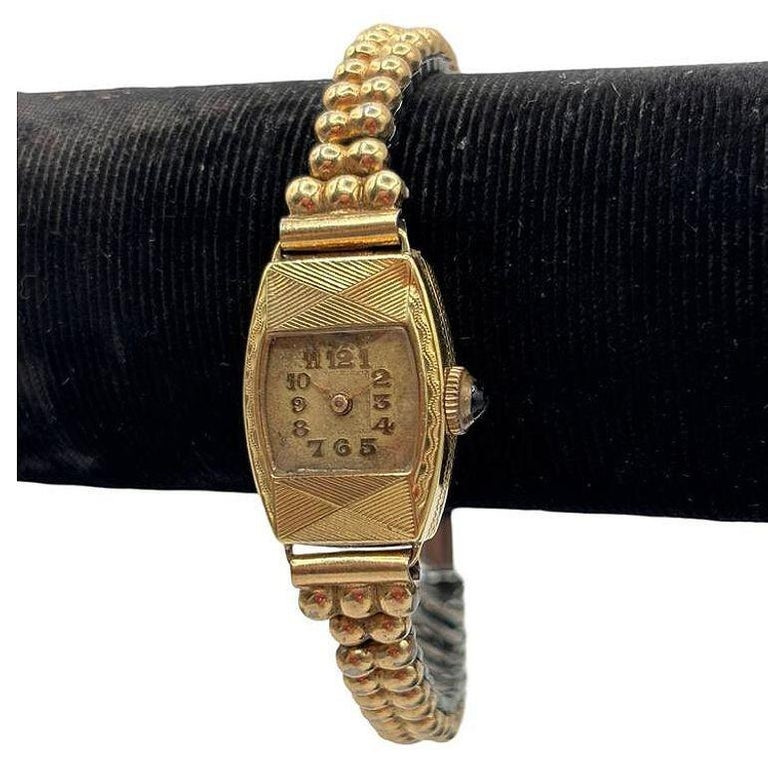 Swiss Made Rolled Gold Plate Art Deco Women's Watch by Gruen w/ Wristband