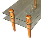 Gilbert Rohde Floating Glass Walnut Coffee Table