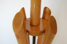 Restored Hourglass Rattan & Mahogany Lamp, Pair