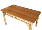Restored 6 Person Rattan & Mahogany Dining Table