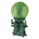 Art Deco Spelter Metal Elephant Lamp with Crackle Shade by A.P.T. NY