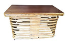 Restored Paul Frankl Six-Strand Wicker Sofa Rattan Living-Room Set with Cushions