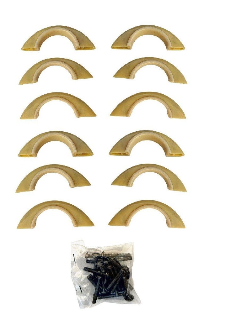 Mid Century Cream & Ivory Trim Bakelite Bridge Drawer Pulls Set of 12