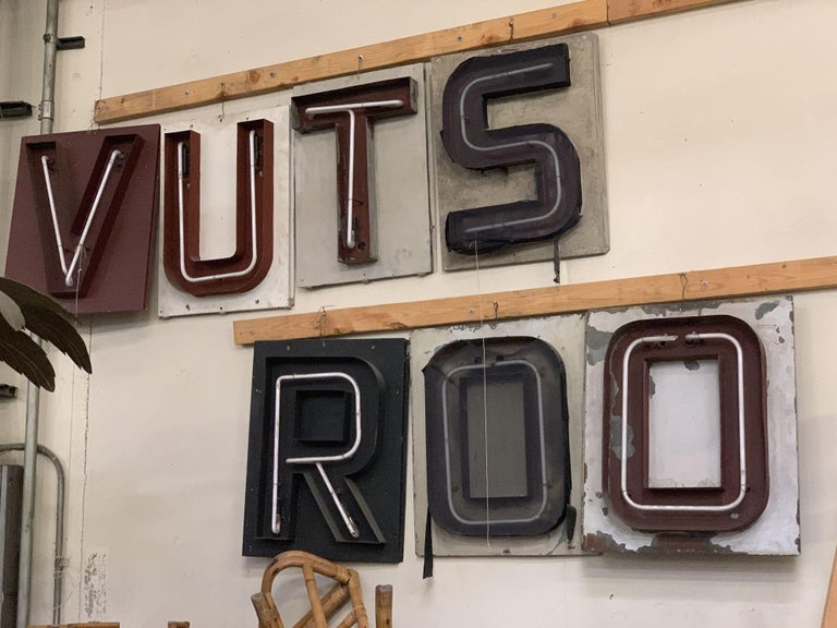 Large Vintage Neon Marquee Letters from the Iconic Pan-Pacific Auditorium