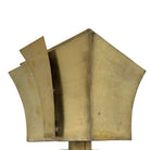 Grand Hollywood Art Deco Style Wood & Brass 9' Tall Torchiere Floor Lamp, Pair