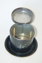 Vintage Post War Japanese Black Aboloni Round Tea Caddie Canister