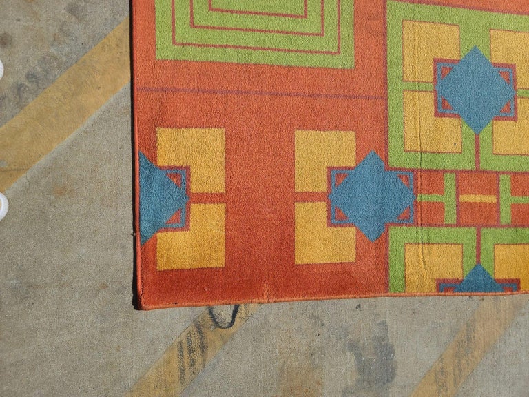 Original 6.4' X 13.7' Art Deco Revival Area Rug From the Arizona Biltmore