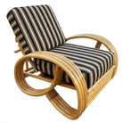 Restored MCM 3/4 Pretzel Rattan Sectional Sofa & Recliner Chair Living Room Set