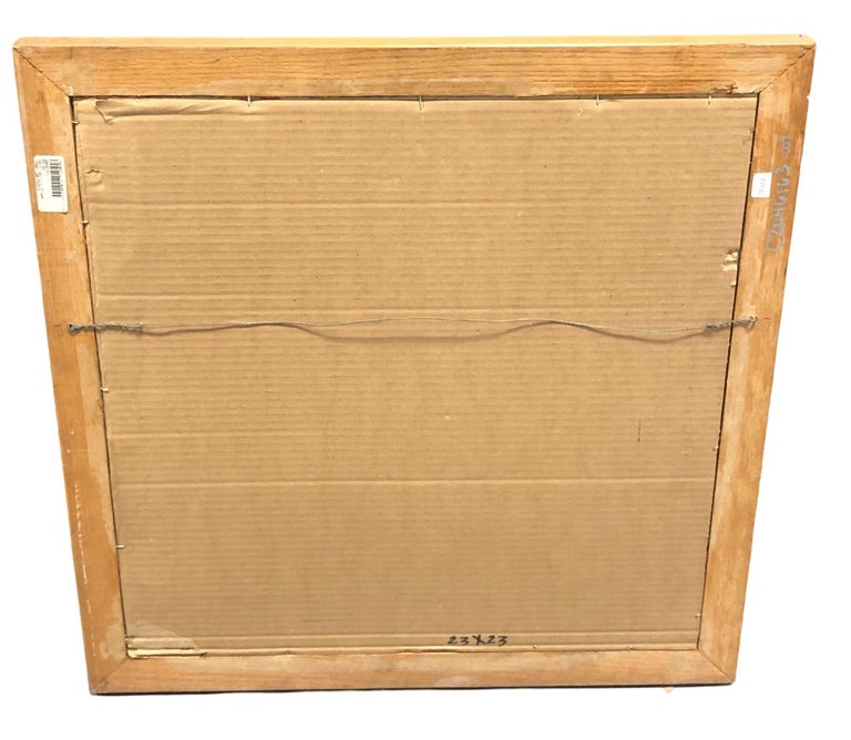 Restored Vintage 1949 Rattan Framed Crane Barkcloth Fabric Sample by Spectrum
