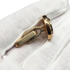 Round 14-Karat Pearl Cufflinks with Bullet Back Clasp and tie Pin