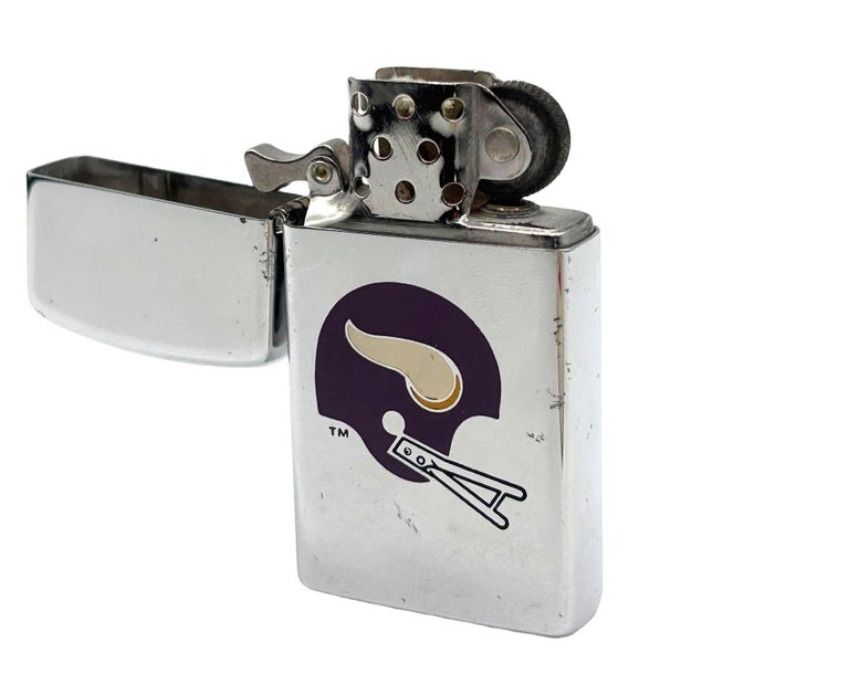 1970s Minnesota Vikings Vintage Zippo Slim Lighter with Original Box