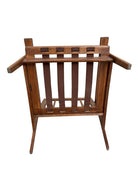 Scandinavian Modern MCM Walnut Framed Armchair with Striped Cushions