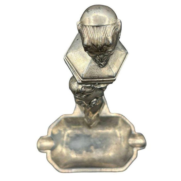 RARE Nude Smoking Women w/ Temptation Devil Figurative Ashtray w/ Lighter