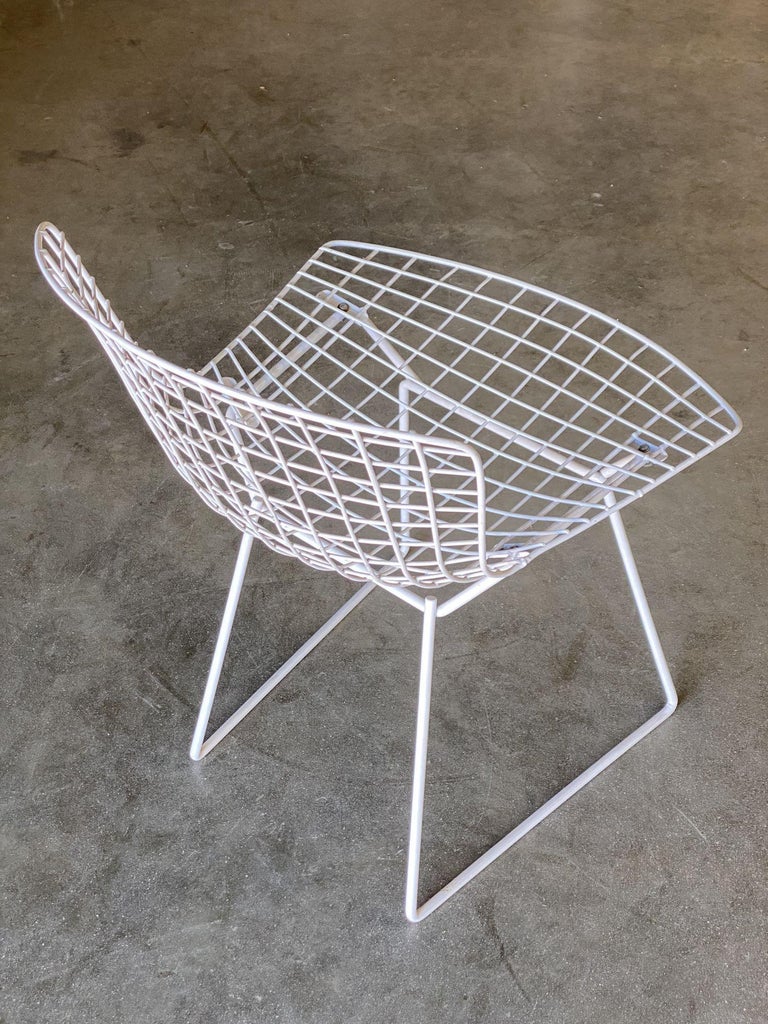 White Wire Side Chair by Harry Bertoia for Knoll, Pair Circa 1952