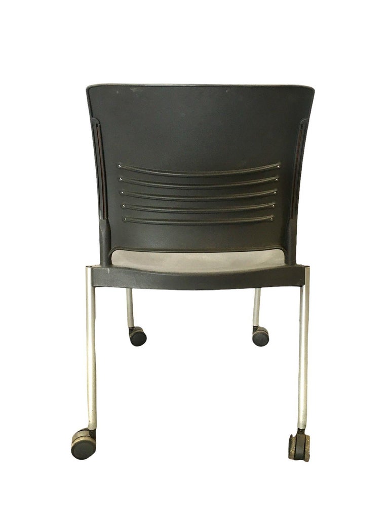 Vintage Dark Grey Plastic Rolling Desk Chairs by Giancarlo Piretti for Strive