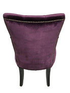 Pair of Vintage Purple Velvet Chairs with Tufted Padded Backrest