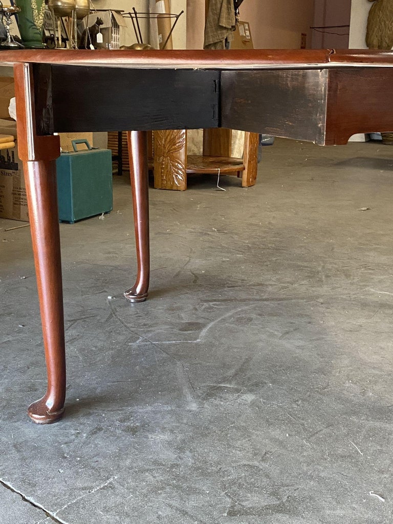 Late Victorian French Drop-Leaf Oak Dining Table