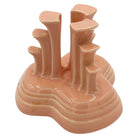 Art Deco Apricot Peach Tripod Pyramid Candleholder by Fiesta Ware, Pair