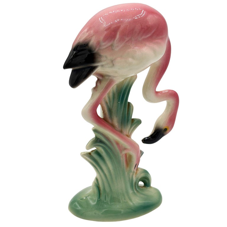MCM California Pottery Ceramic Searcher Tropical Pink Flamingo Figurine Statue