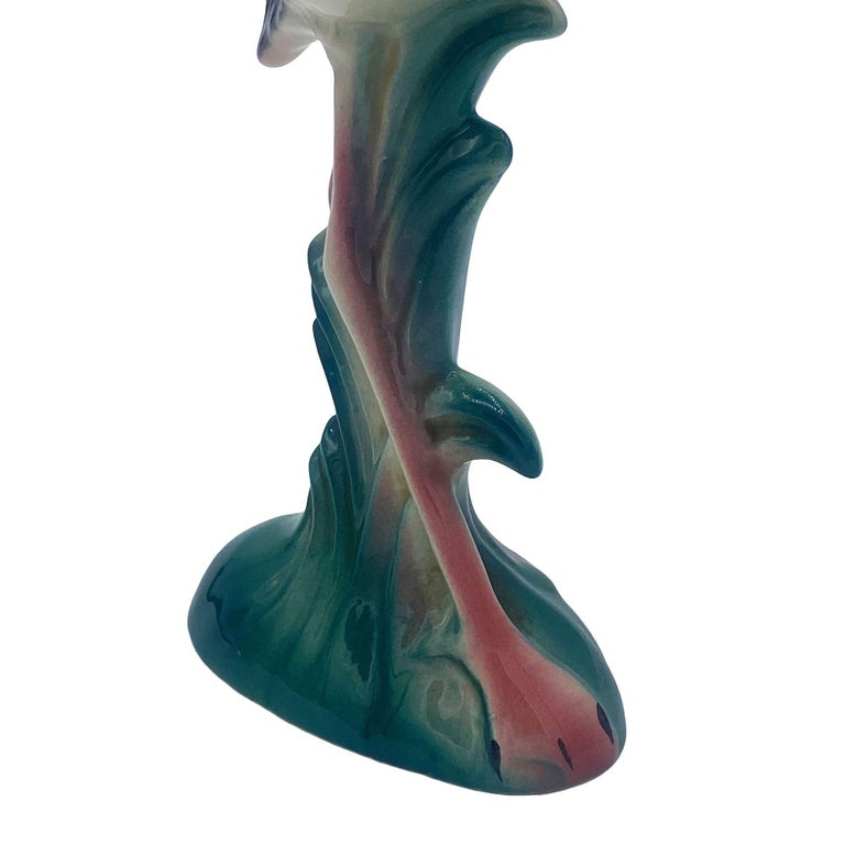 Mid-century California Pottery Ceramic Inquisitive Pink Flamingo Figurine