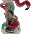 Mid-century Ceramic Miniature Pink Flamingo Tabletop Statue By Leftons