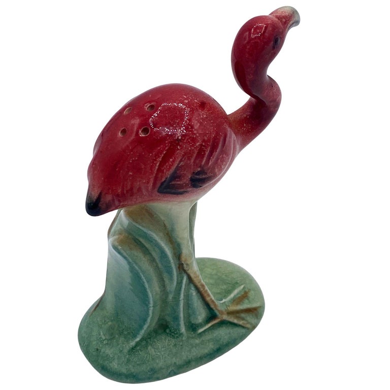 Mid-century Flying Flamingo Ceramic Salt & Pepper Shaker Set, Japan