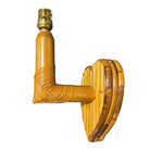 Bespoke Mid-century Split Rattan Heart Shaped Wall Sconce
