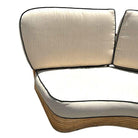 Restored 4 Person Curved Stacked Rattan Sectional Sofa