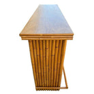 Restored Mid-century Rattan & Mahogany Bar w/ Foot Rest